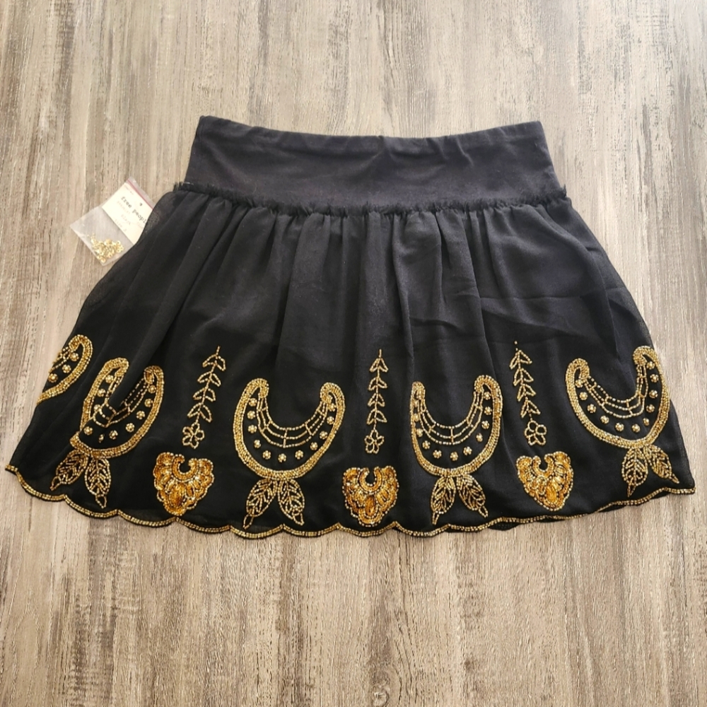 NWT Free People Sequin Beaded Skirt